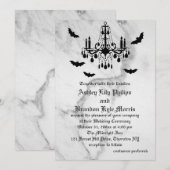 Uitnodiging tot het huwelijk van Halloween Marble (Voorkant / Achterkant)