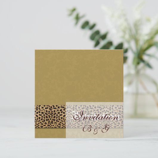 Uitnodiging tot het huwelijk van Leopard (Staand voorkant)