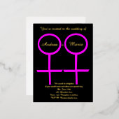 Uitnodiging tot het huwelijk van Lesbian Lovers (Voorkant / Achterkant)