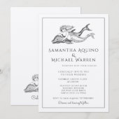 Uitnodiging tot het huwelijk van Mermaid Beach Kra (Voorkant / Achterkant)