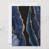 uitnodiging tot het huwelijk van Navy Gold Agate S (Achterkant)