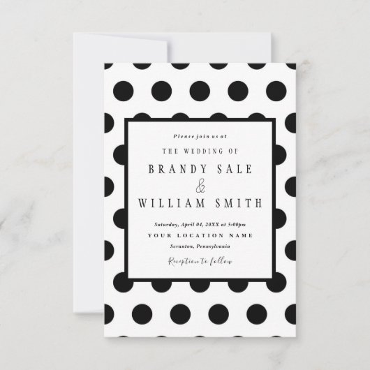 Uitnodiging tot het huwelijk van Polka Dot (Voorkant)