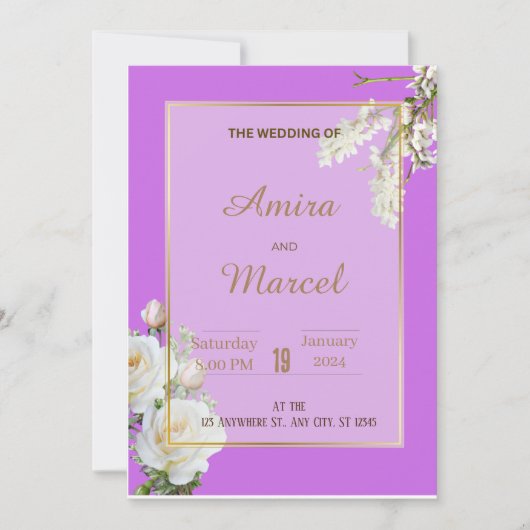 Uitnodiging tot het huwelijk van Rosy (Voorkant)