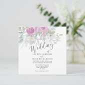 Uitnodiging tot het huwelijk van Rustige Floral Pi (Staand voorkant)