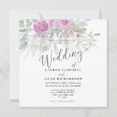 Uitnodiging tot het huwelijk van Rustige Floral Pi (Voorkant)