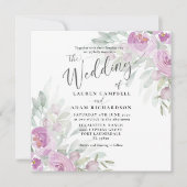Uitnodiging tot het huwelijk van Rustige Floral Pi (Voorkant)