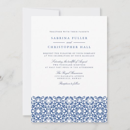 Uitnodiging tot het huwelijk van Santorini | Lapis (Voorkant)