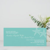 Uitnodiging tot het huwelijk van Starfish - Blue (Staand voorkant)