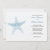 Uitnodiging tot het huwelijk van Starfish - Blue (Voorkant)