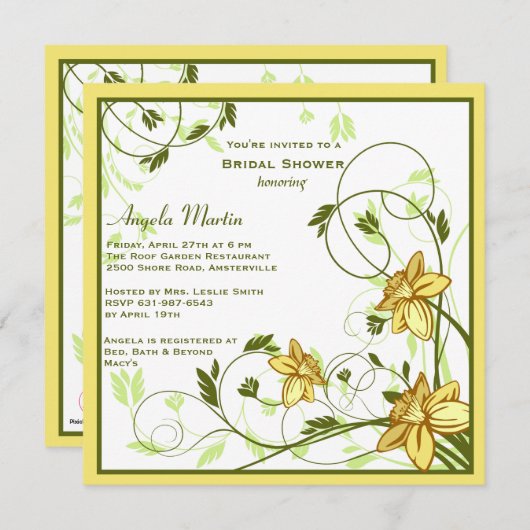 Uitnodiging tot het indienen van affodillen (Voorkant / Achterkant)