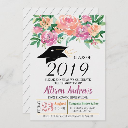 Uitnodiging tot het indienen van Afstuderen - Flor (Voorkant / Achterkant)