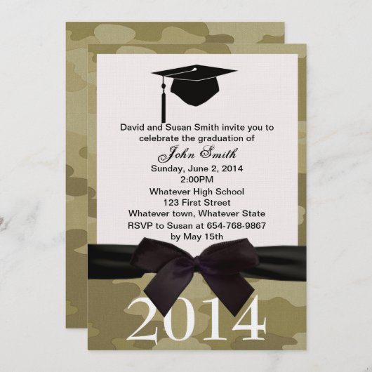 Uitnodiging tot het indienen van Afstuderen met zw (Voorkant / Achterkant)