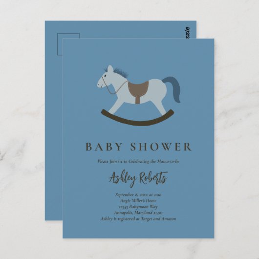 Uitnodiging tot het indienen van Baby shower met R (Voorkant / Achterkant)