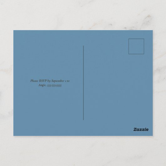 Uitnodiging tot het indienen van Baby shower met R (Achterkant)