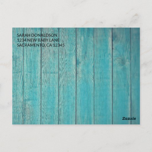 Uitnodiging tot het indienen van Baby shower met r (Achterkant)