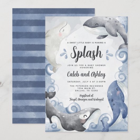 Uitnodiging tot het indienen van Baby shower op de (Voorkant / Achterkant)