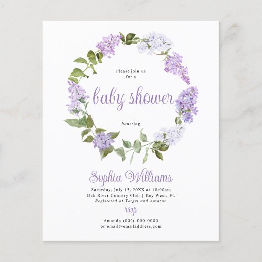 Uitnodiging tot het indienen van Baby shower van b (Voorkant)