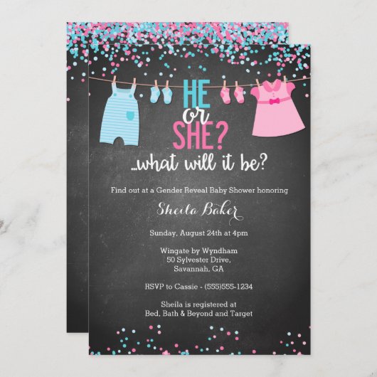 Uitnodiging tot het indienen van Baby showers (Voorkant / Achterkant)