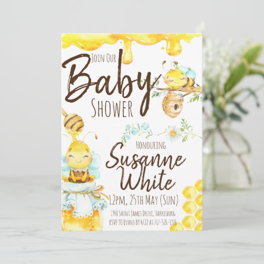 Uitnodiging tot het indienen van Baby showers bij (Staand voorkant)