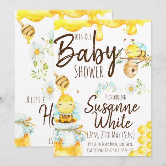 Uitnodiging tot het indienen van Baby showers bij  (Voorkant / Achterkant)