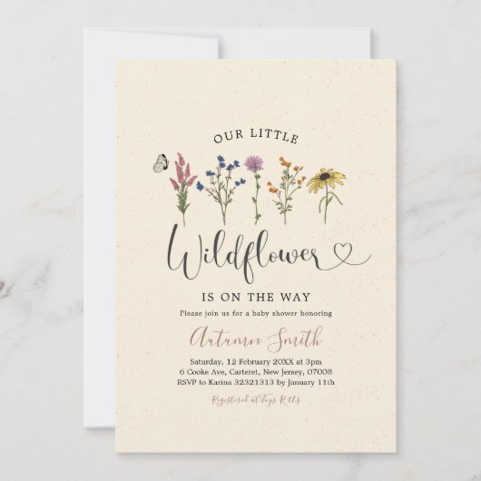  uitnodiging tot het indienen van Baby showers in  (Voorkant)