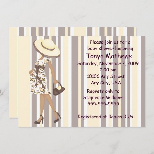 Uitnodiging tot het indienen van Baby showers in d (Voorkant / Achterkant)