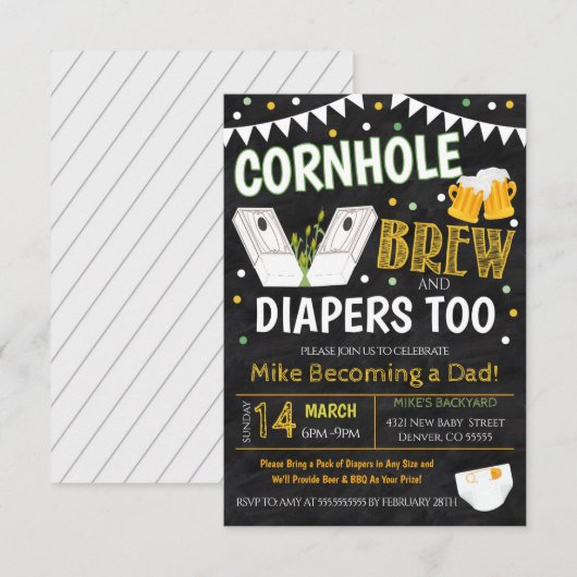 Uitnodiging tot het indienen van Baby showers in d (Voorkant / Achterkant)