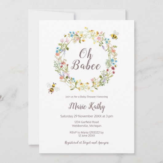 Uitnodiging tot het indienen van Baby showers in d (Voorkant)