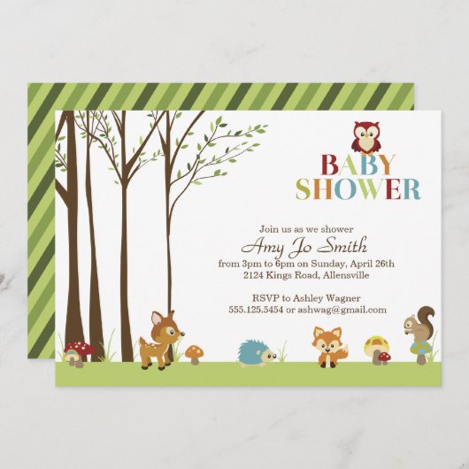 Uitnodiging tot het indienen van Baby showers met (Voorkant / Achterkant)