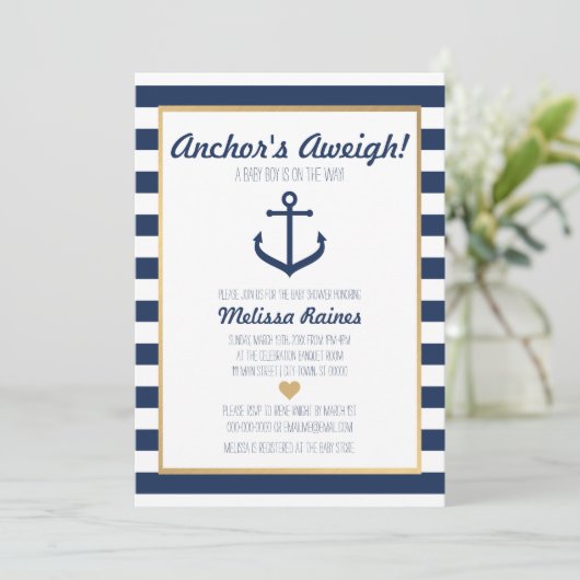 Uitnodiging tot het indienen van Baby showers met (Staand voorkant)