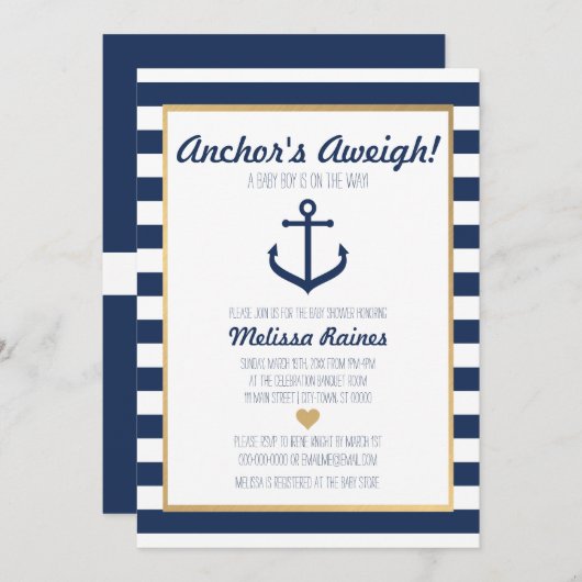 Uitnodiging tot het indienen van Baby showers met  (Voorkant / Achterkant)