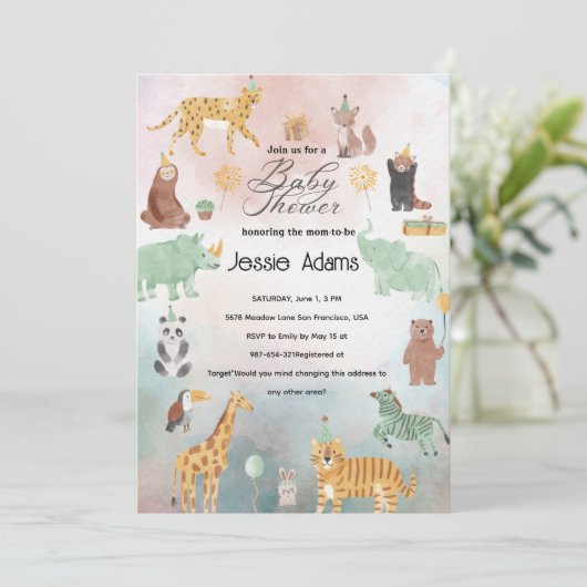 Uitnodiging tot het indienen van Baby showers met  (Staand voorkant)