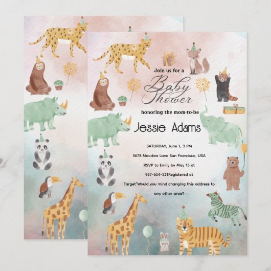 Uitnodiging tot het indienen van Baby showers met  (Voorkant / Achterkant)