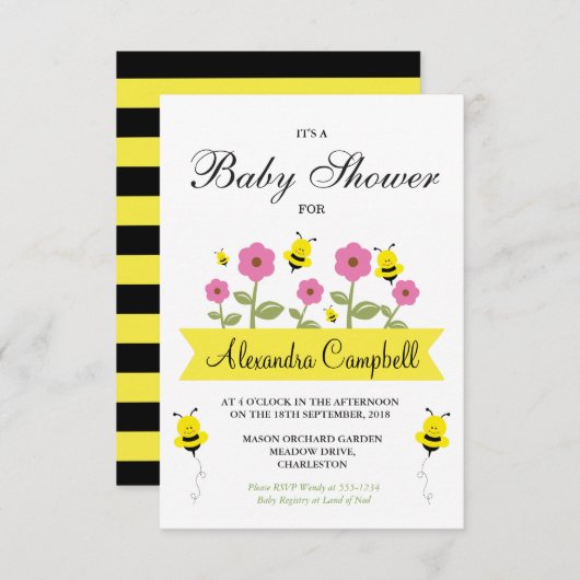 Uitnodiging tot het indienen van Baby showers met (Voorkant / Achterkant)