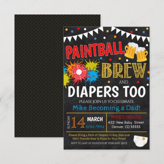 Uitnodiging tot het indienen van Baby showers met  (Voorkant / Achterkant)