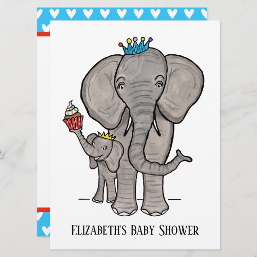 Uitnodiging tot het indienen van Baby showers met  (Voorkant / Achterkant)