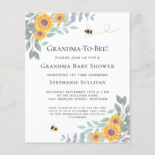 Uitnodiging tot het indienen van Baby showers op b (Voorkant)