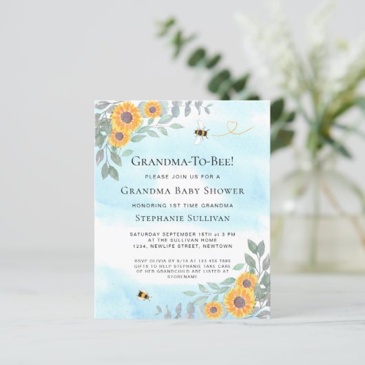 Uitnodiging tot het indienen van Baby showers op b (Staand voorkant)