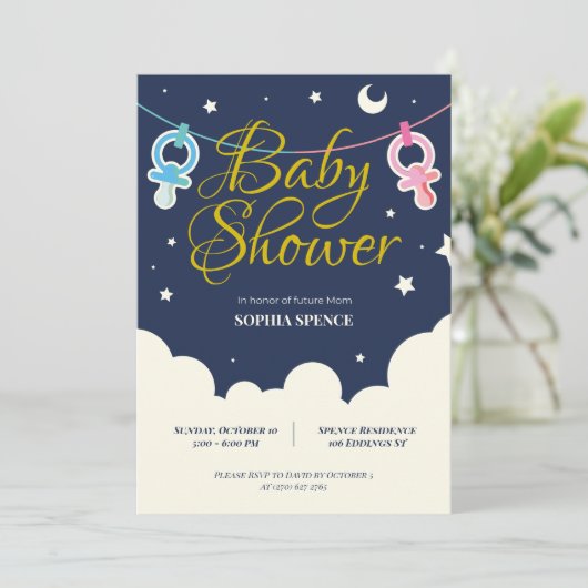 Uitnodiging tot het indienen van Baby showers op m (Staand voorkant)