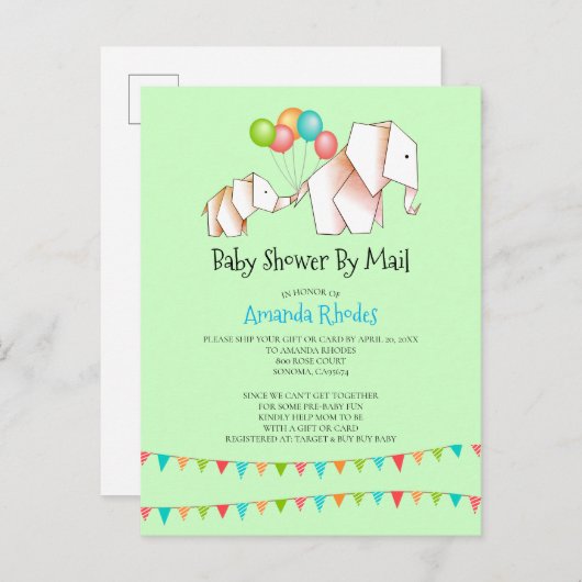 Uitnodiging tot het indienen van Baby showers per  (Voorkant / Achterkant)