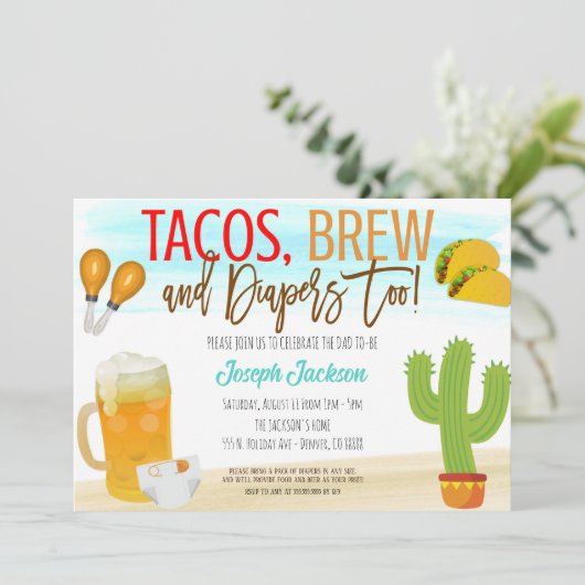 Uitnodiging tot het indienen van Baby showers Taco (Staand voorkant)