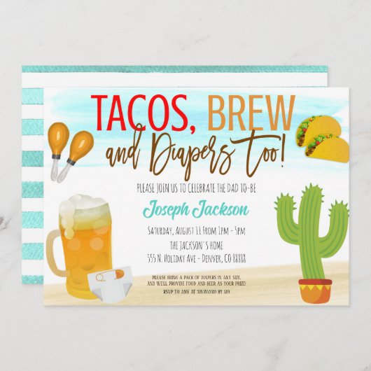 Uitnodiging tot het indienen van Baby showers Taco (Voorkant / Achterkant)
