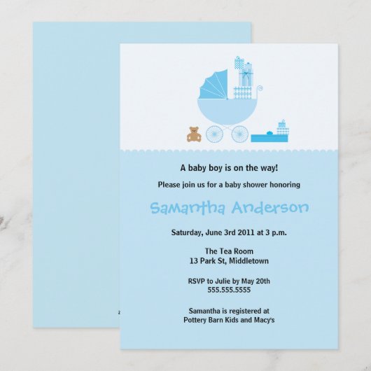 Uitnodiging tot het indienen van Baby showers voor (Voorkant / Achterkant)