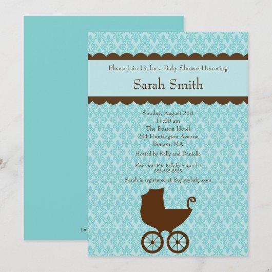 Uitnodiging tot het indienen van Baby showers voor (Voorkant / Achterkant)