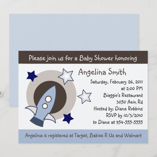 Uitnodiging tot het indienen van Baby showers voor (Voorkant / Achterkant)