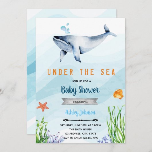 Uitnodiging tot het indienen van baby showers voor (Voorkant / Achterkant)