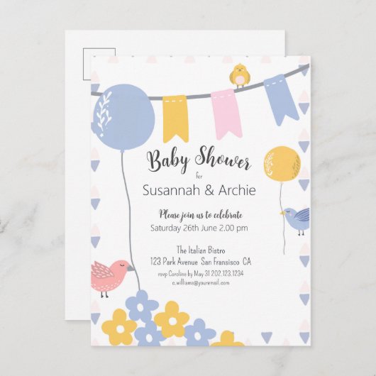 Uitnodiging tot het indienen van Baby showers voor (Voorkant / Achterkant)