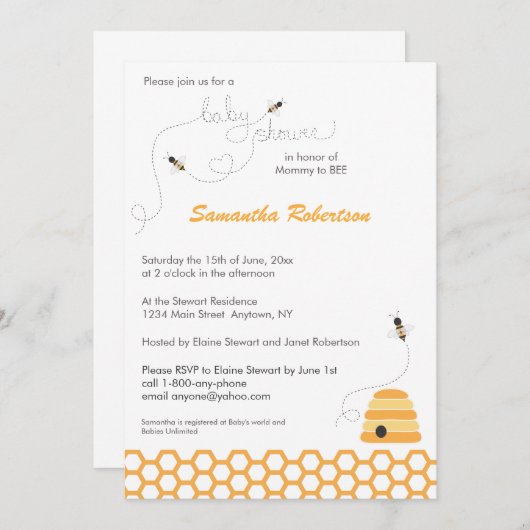 Uitnodiging tot het indienen van Baby showers voor (Voorkant / Achterkant)