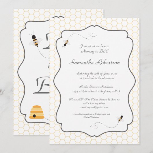 Uitnodiging tot het indienen van Baby showers voor (Voorkant / Achterkant)