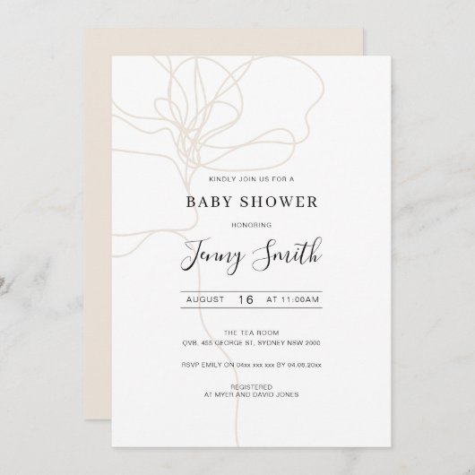 Uitnodiging tot het indienen van baby showers voor (Voorkant / Achterkant)